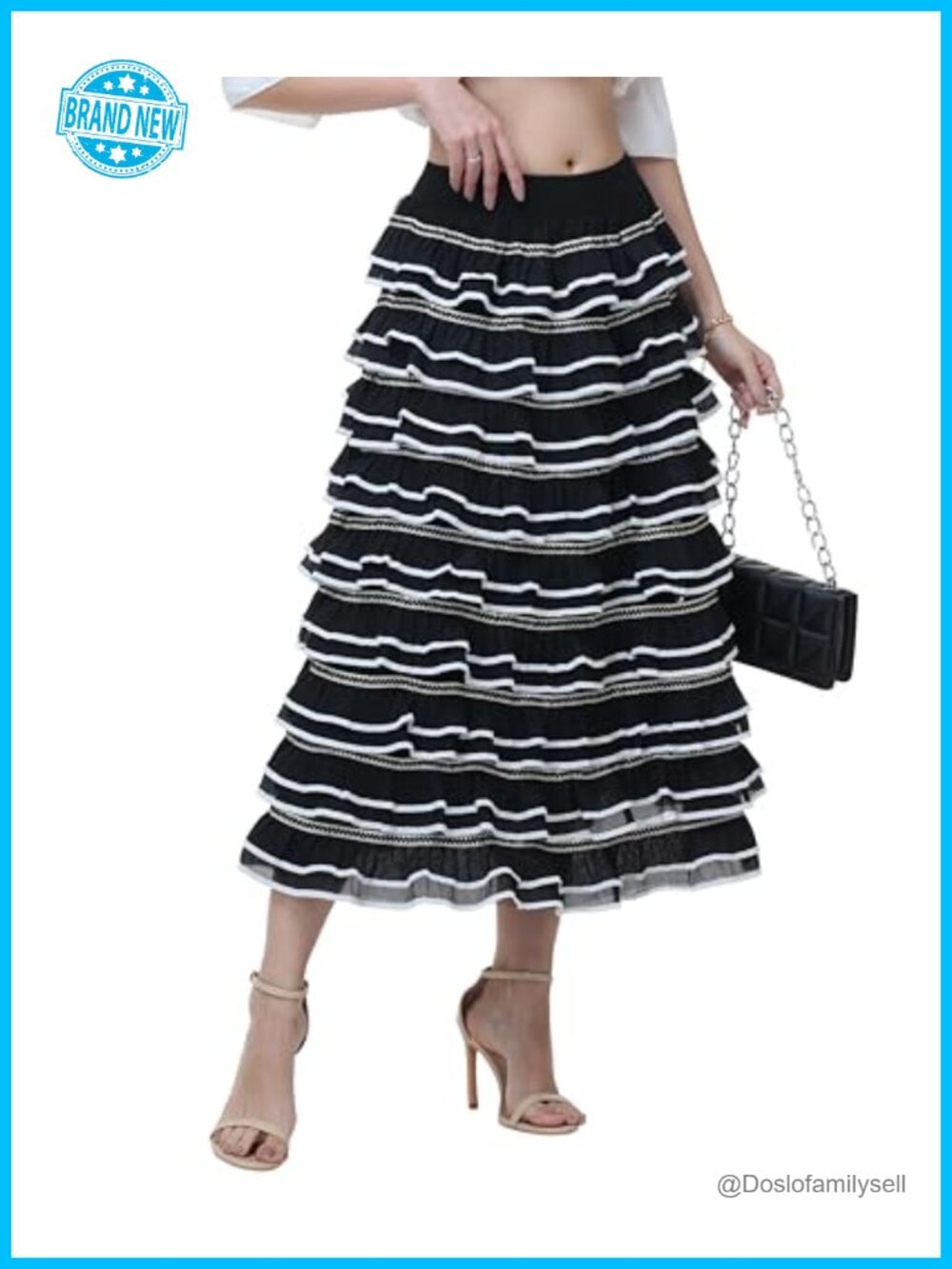 Women High Waist Tulle Tiered Maxi Skirt Ruffle Layered Tutu Party